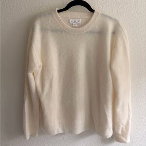 Velvet by Graham & Spencer Cream Brushed Cashmere Sweater